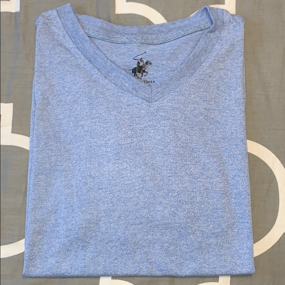 Blue V-neck T-shirt